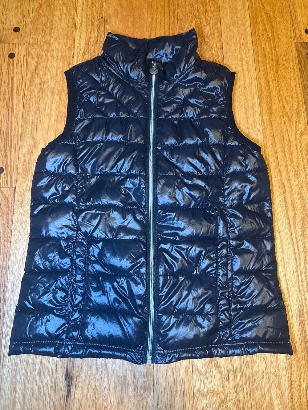 Roper Girls Puffer Vest Size L 10-12 Black Pink Quilted Western